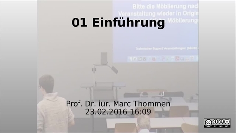 Thumbnail for entry 01 Einfuehrung - Prof. Marc Thommen