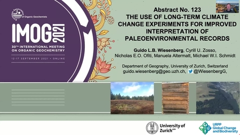 Thumbnail for entry International Meeting on Organic Geochemistry 2021, Long-term climate change experiments for paleoenvironmental reconstructions