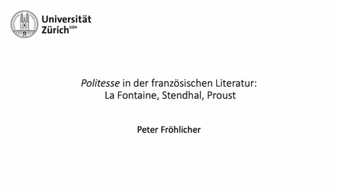 Thumbnail for entry «Politesse» in der französischen Literatur – La Fontaine, Stendhal, Proust
