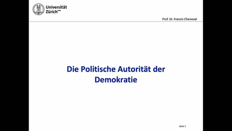 Thumbnail for entry Die politische Autorität der Demokratie