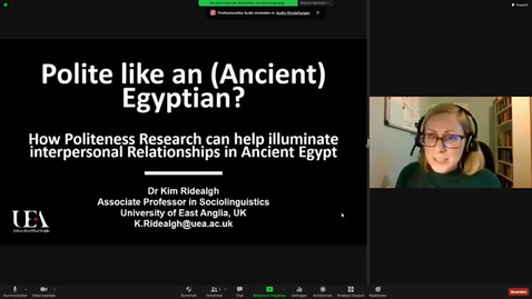 Thumbnail for entry Polite like an (Ancient) Egyptian? How politeness research can help illuminate interpersonal relationships in Ancient Egypt