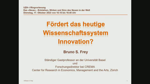 Thumbnail for entry Fördert das heutige Wissenschaftssystem Innovation?