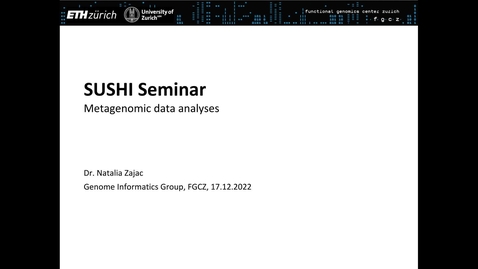 Vorschaubild für Eintrag SUSHI seminar, Metagenomics, 17 Dec. 2022