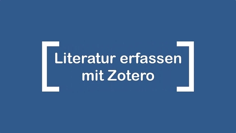 Vorschaubild für Eintrag Literatur erfassen mit Zotero