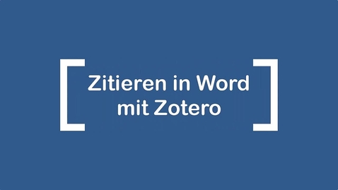 Vorschaubild für Eintrag Zitieren in Word mit Zotero