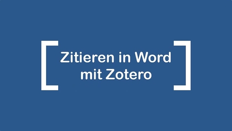 Vorschaubild für Eintrag Zitieren in Word mit Zotero