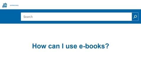 Vorschaubild für Eintrag How can I use e-books?