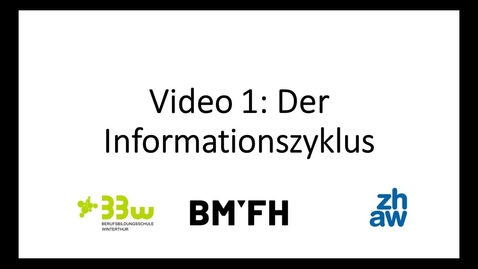 Vorschaubild für Eintrag BMFH 4: Der Informationszyklus