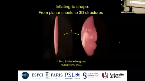 Thumbnail for entry December 13th, 2022, MechE Colloquium Fall 2022 series, MechE Colloquium: Inflating to shape: from sheets to 3D structures by Prof. José Bico, PMMH-ESPCI