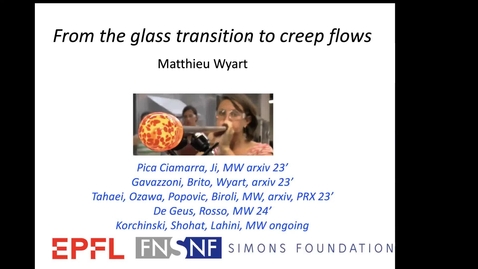 Thumbnail for entry MechE Colloquium: Seeking a unifying description from the glass transition to creep flows